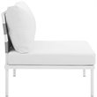 Modway Harmony Outdoor Patio Aluminum Fabric Armless Chair in White