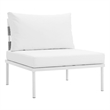 Modway Harmony Outdoor Patio Aluminum Fabric Armless Chair in White