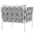 Modway Harmony Outdoor Patio Aluminum Fabric Armchair in White/Beige