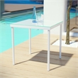 Modway Harmony Outdoor Patio Aluminum and Glass Side Table in White