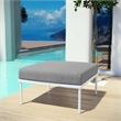 Modway Harmony Outdoor Patio Aluminum Fabric Ottoman in White/Gray