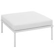 Modway Harmony Outdoor Patio Aluminum Fabric Ottoman in White/White
