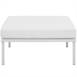 Modway Harmony Outdoor Patio Aluminum Fabric Ottoman in White/White