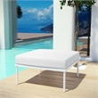 Modway Harmony Outdoor Patio Aluminum Fabric Ottoman in White/White