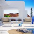 Modway Harmony 3-Piece Outdoor Patio Aluminum Sectional Sofa Set in White/Beige