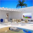 Modway Harmony 5-Piece Outdoor Patio Aluminum Sectional Sofa Set in White/Beige
