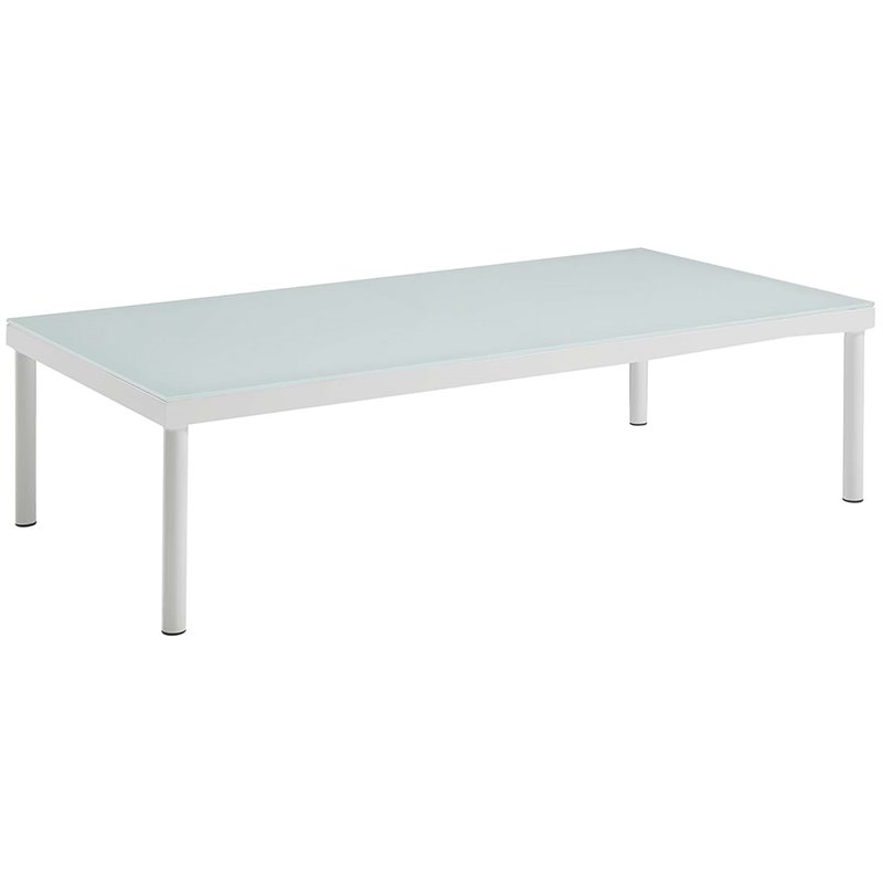 Modway Harmony 5-Piece Outdoor Patio Aluminum Sectional Sofa Set in White/Navy