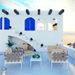 Modway Harmony 5-Piece Outdoor Patio Aluminum Sectional Sofa Set in White/Beige