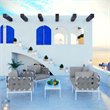 Modway Harmony 5-Piece Outdoor Patio Aluminum Sectional Sofa Set in White/Gray
