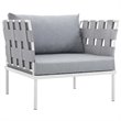 Modway Harmony 5-Piece Outdoor Patio Aluminum Sectional Sofa Set in White/Gray