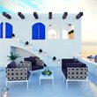 Modway Harmony 5-Piece Outdoor Patio Aluminum Sectional Sofa Set in White/Navy