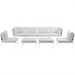 Modway Harmony 8-Piece Outdoor Patio Aluminum Sectional Sofa Set in White