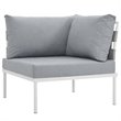 Modway Harmony 6-Piece Outdoor Patio Aluminum Sectional Sofa Set in White/Gray
