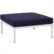 Modway Harmony 6-Piece Outdoor Patio Aluminum Sectional Sofa Set in White/Navy
