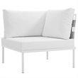 Modway Harmony 6-Piece Outdoor Patio Aluminum Sectional Sofa Set in White/White