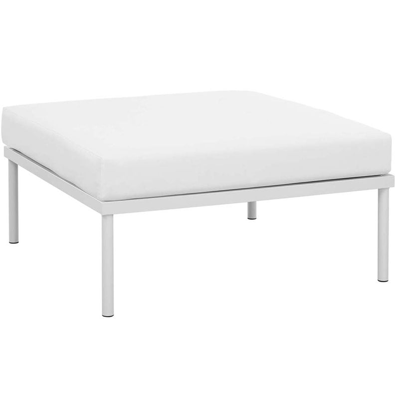 Modway Harmony 6-Piece Outdoor Patio Aluminum Sectional Sofa Set in White/White