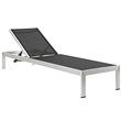 Modway Shore 3-Piece Outdoor Aluminum Chaise with Cushions in Silver/Turquoise