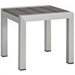 Modway Shore 3-Piece Outdoor Aluminum Chaise with Cushions in Silver/Turquoise