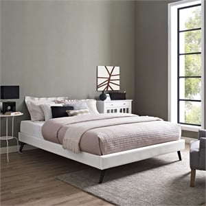 Modway Helen Faux Leather Upholstered Full Platform Bed in White