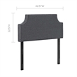 Modway Laura Twin Upholstered Polyester Fabric Headboard in Gray