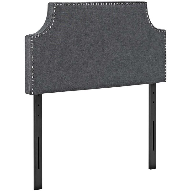 Modway Laura Twin Upholstered Polyester Fabric Headboard in Gray