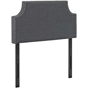 Modway Laura Twin Upholstered Polyester Fabric Headboard in Gray