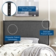 Modway Camille Twin Upholstered Polyester Fabric Headboard in Gray