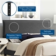 Modway Camille Full Upholstered Polyester Fabric Headboard in Gray