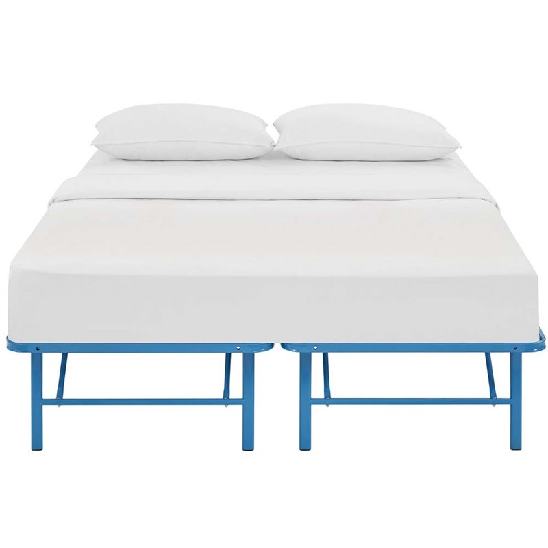Modway Horizon Stainless Steel Queen Metal Bed Frame in Light Blue