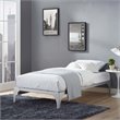 Modway Ollie Modern Sturdy Powder Coated Steel Twin Bed Frame in Silver