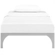Modway Ollie Modern Sturdy Powder Coated Steel Twin Bed Frame in Silver