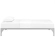 Modway Ollie Modern Sturdy Powder Coated Steel Twin Bed Frame in Silver