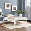 Modway Ollie Modern Sturdy Powder Coated Steel Twin Bed Frame in White