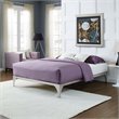 Modway Ollie Modern Sturdy Powder Coated Steel Full Bed Frame in Silver