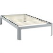 Modway Corinne Modern Sturdy Powder Coated Steel Twin Bed Frame in Gray