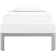 Modway Corinne Modern Sturdy Powder Coated Steel Twin Bed Frame in Gray