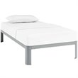 Modway Corinne Modern Sturdy Powder Coated Steel Twin Bed Frame in Gray