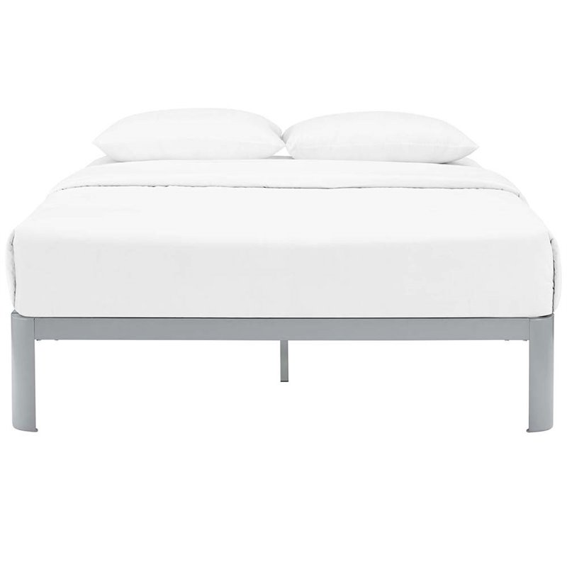 Modway Corinne Modern Sturdy Powder Coated Steel Full Bed Frame in Gray