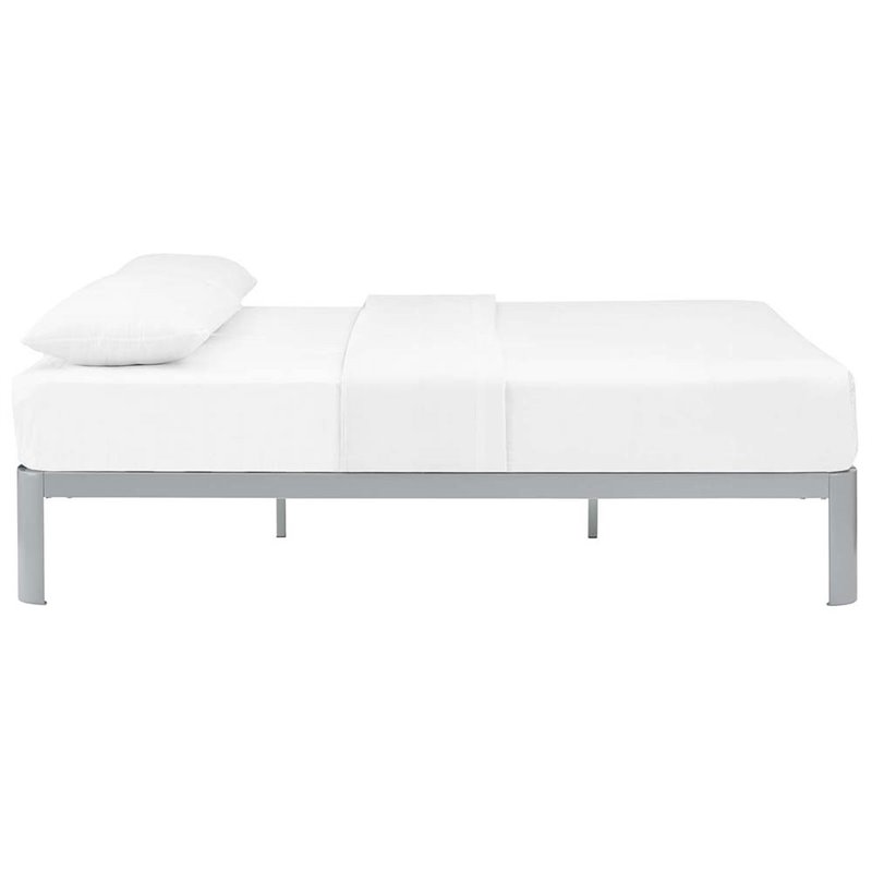 Modway Corinne Modern Sturdy Powder Coated Steel Full Bed Frame in Gray