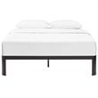 Modway Corinne Modern Sturdy Powder Coated Steel Queen Bed Frame in Brown