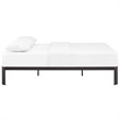 Modway Corinne Modern Sturdy Powder Coated Steel Queen Bed Frame in Brown