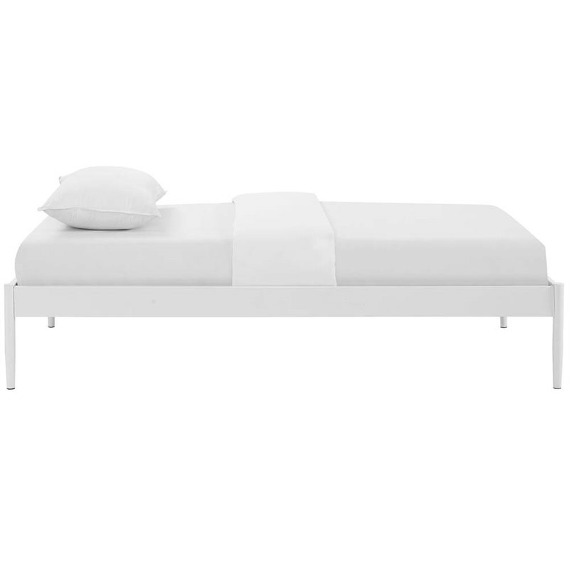 Modway Elsie Modern Sturdy Powder Coated Steel Twin Bed Frame in White