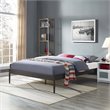 Modway Elsie Modern Sturdy Powder Coated Steel Queen Bed Frame in Brown
