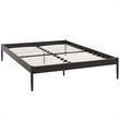 Modway Elsie Modern Sturdy Powder Coated Steel Queen Bed Frame in Brown