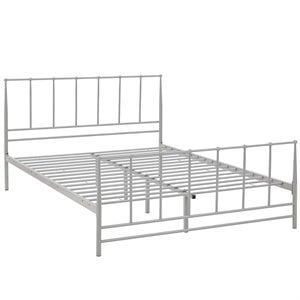 Modway Estate Modern Sturdy Powder Coated Steel King Bed in Gray
