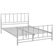 Modway Estate Modern Sturdy Powder Coated Steel King Bed in Gray