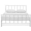 Modway Estate Modern Sturdy Powder Coated Steel King Bed in White