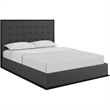Modway Madeline Fabric Upholstered Queen Bed in Cappuccino and Smoke