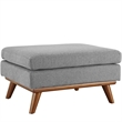 Modway Engage Upholstered Polyester Fabric and Wood Ottoman in Expectation Gray