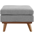 Modway Engage Upholstered Polyester Fabric and Wood Ottoman in Expectation Gray